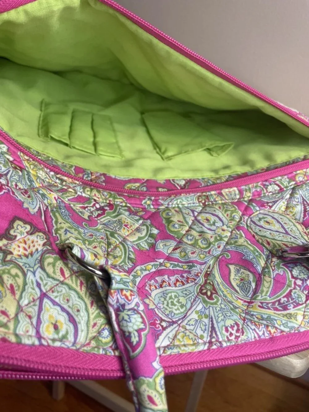 Enchanté Accessories Quilted Laptop Bag Paisley Pink Padded Zip Sleeve 15 Inch